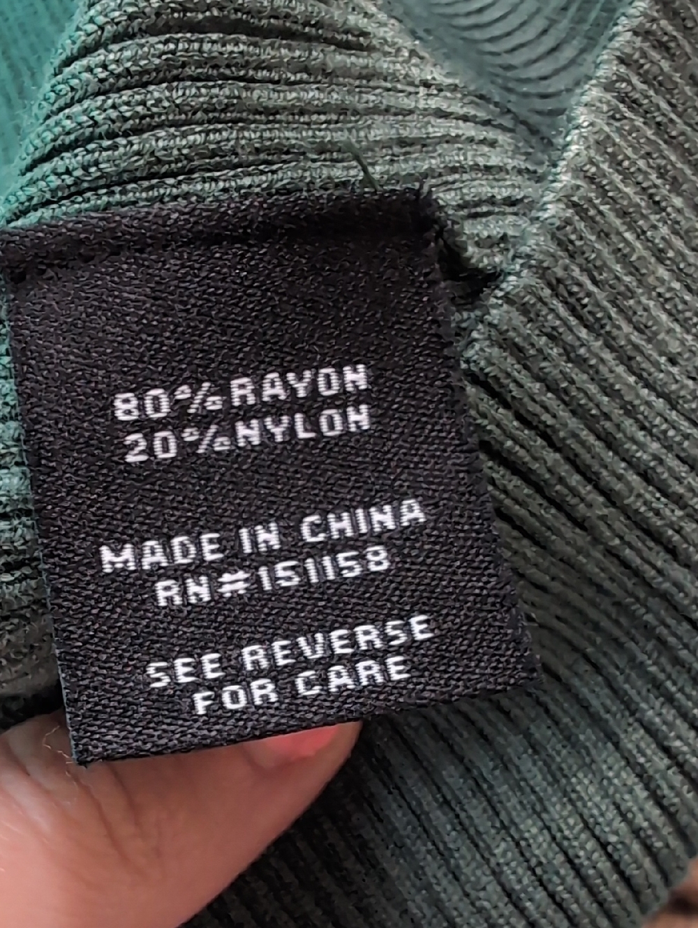 525 America Dark Green Ribbed Turtleneck Sweater - Picture 5 of 6